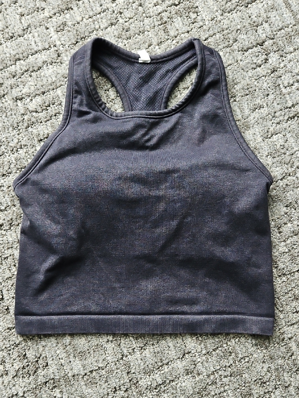 Women's Racerback Crop Tank Top - Charcoal